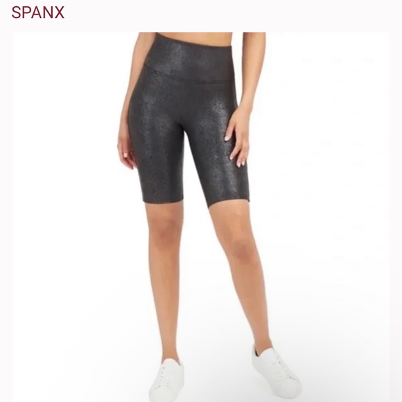 SPANX Pants - SPANX - Leather (Faux) Biker Short - Snakeskin - NWT SMALL